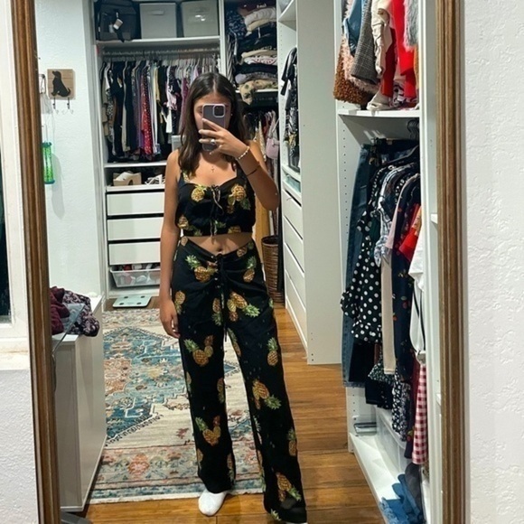 Lulus Pants - Pineapple two piece vacation set